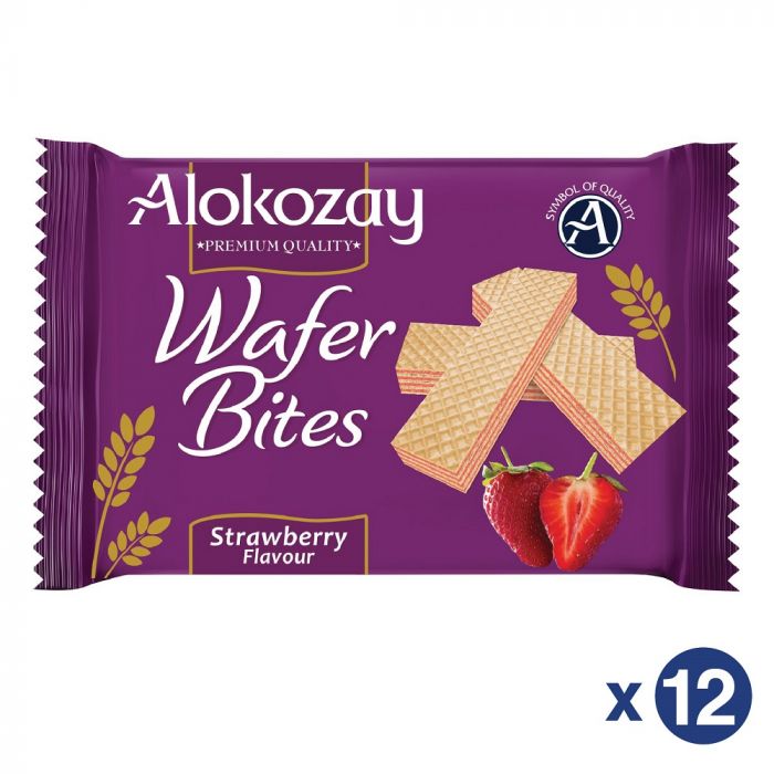 Alokozay Strawberry Flavour Wafer Bites 12 PK