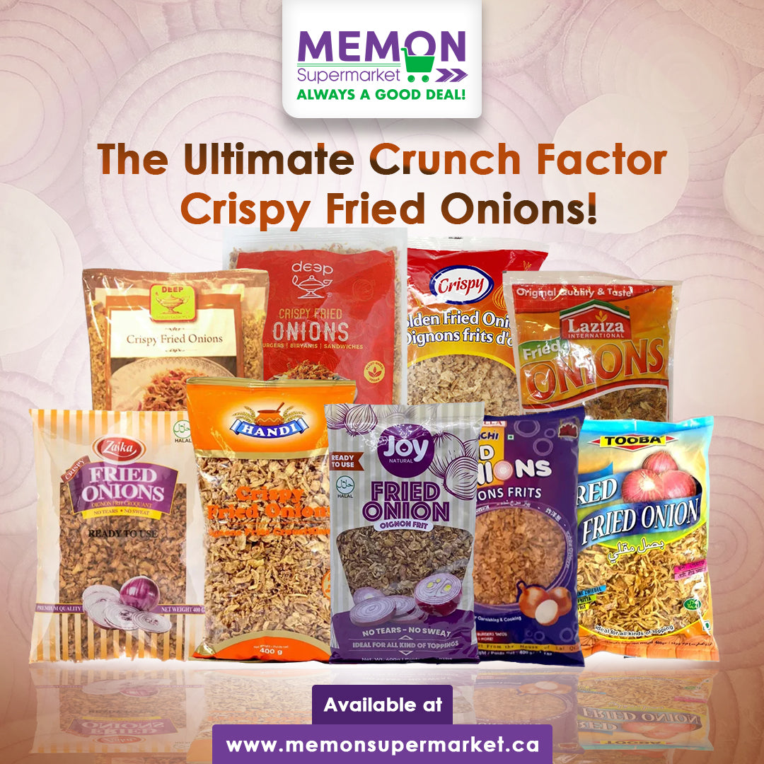 "Add Crunchy Magic: Discover a Variety of Packed Fried Onions at Memon Supermarket!"