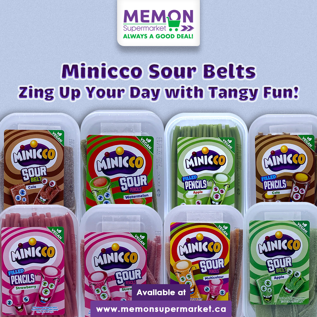 Minnico Sour Belts: Your Go-To Tangy Treat Now at Memon Supermarket