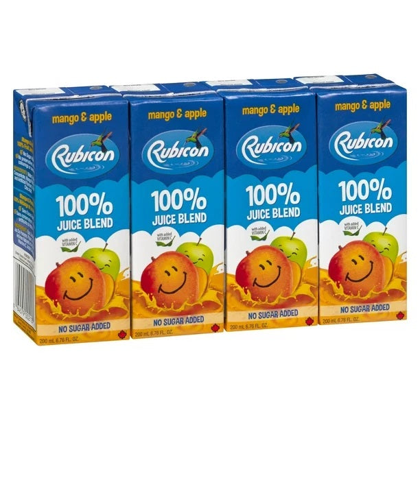 Rubicon Mango & Apple No Sugar Added 200ml*4