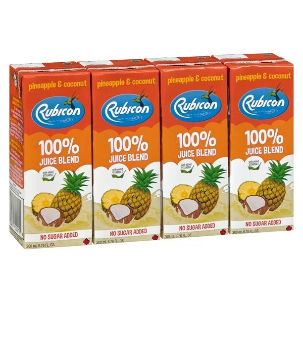 Rubicon Pineapple & Coconut No Sugar Added 200ml*4