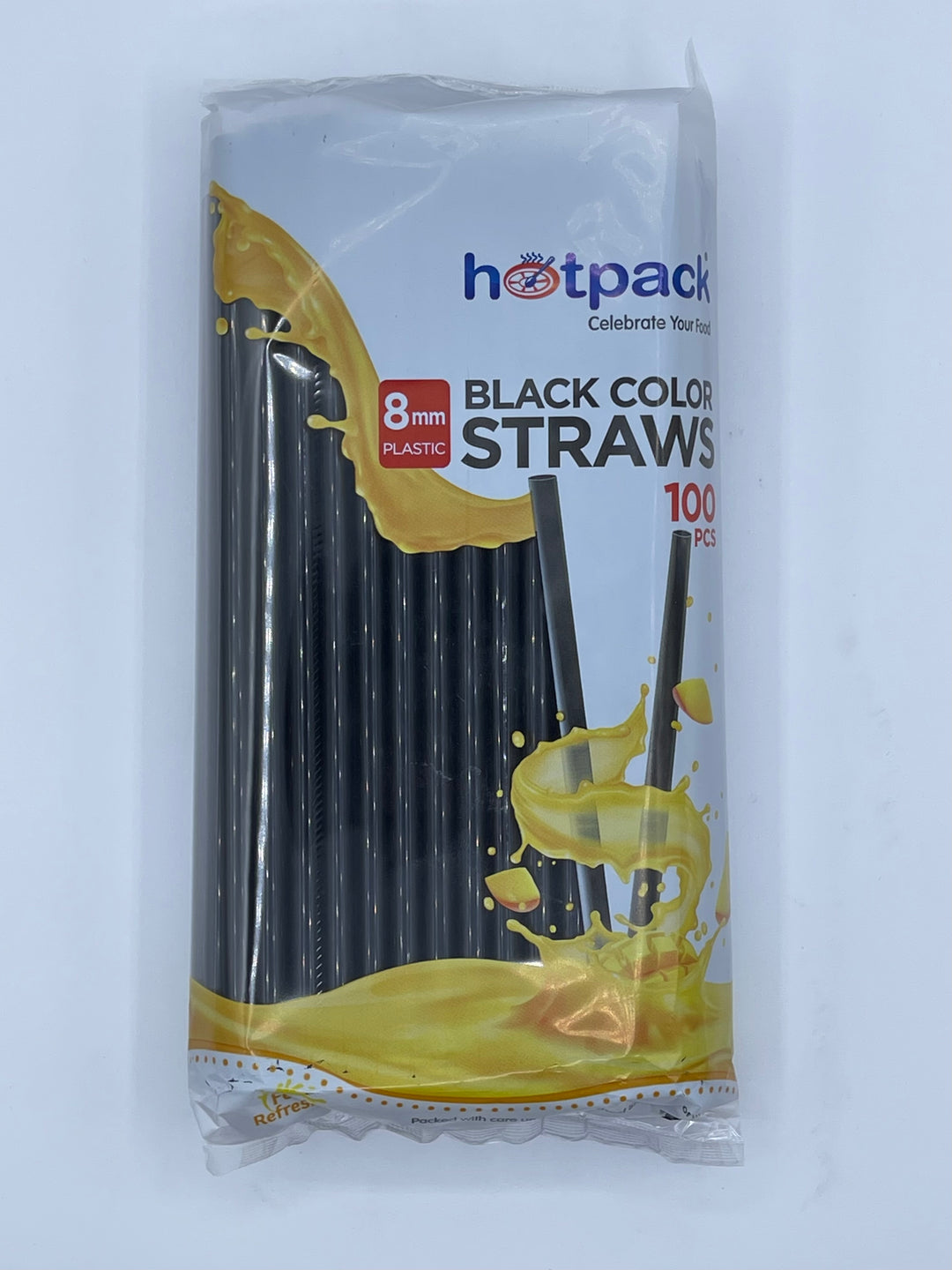 HotPack Black Col Straws 100pc