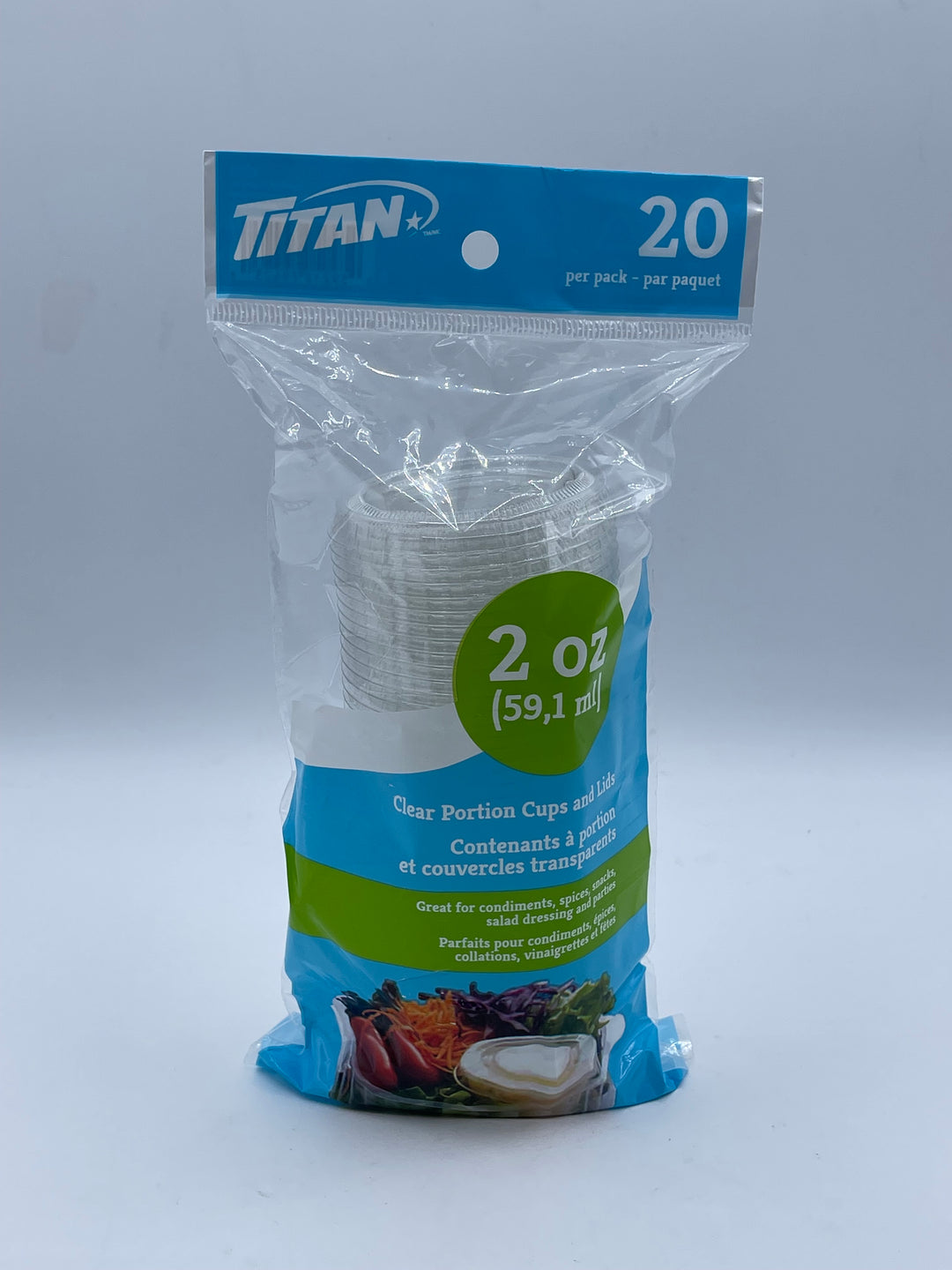 Titan Clear Cups with Lid 20pcs