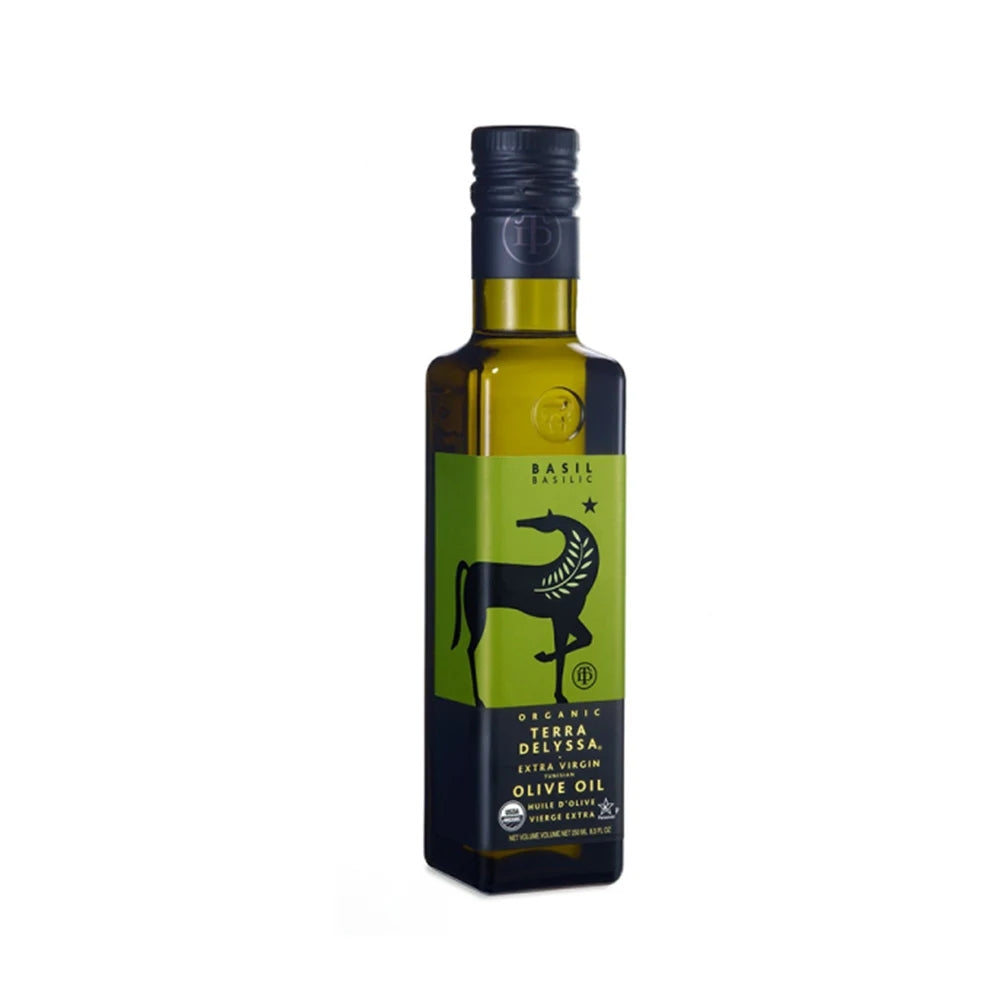 Terra Delyssa Organic Extra Virgin Olive  Oil Basil 250ml